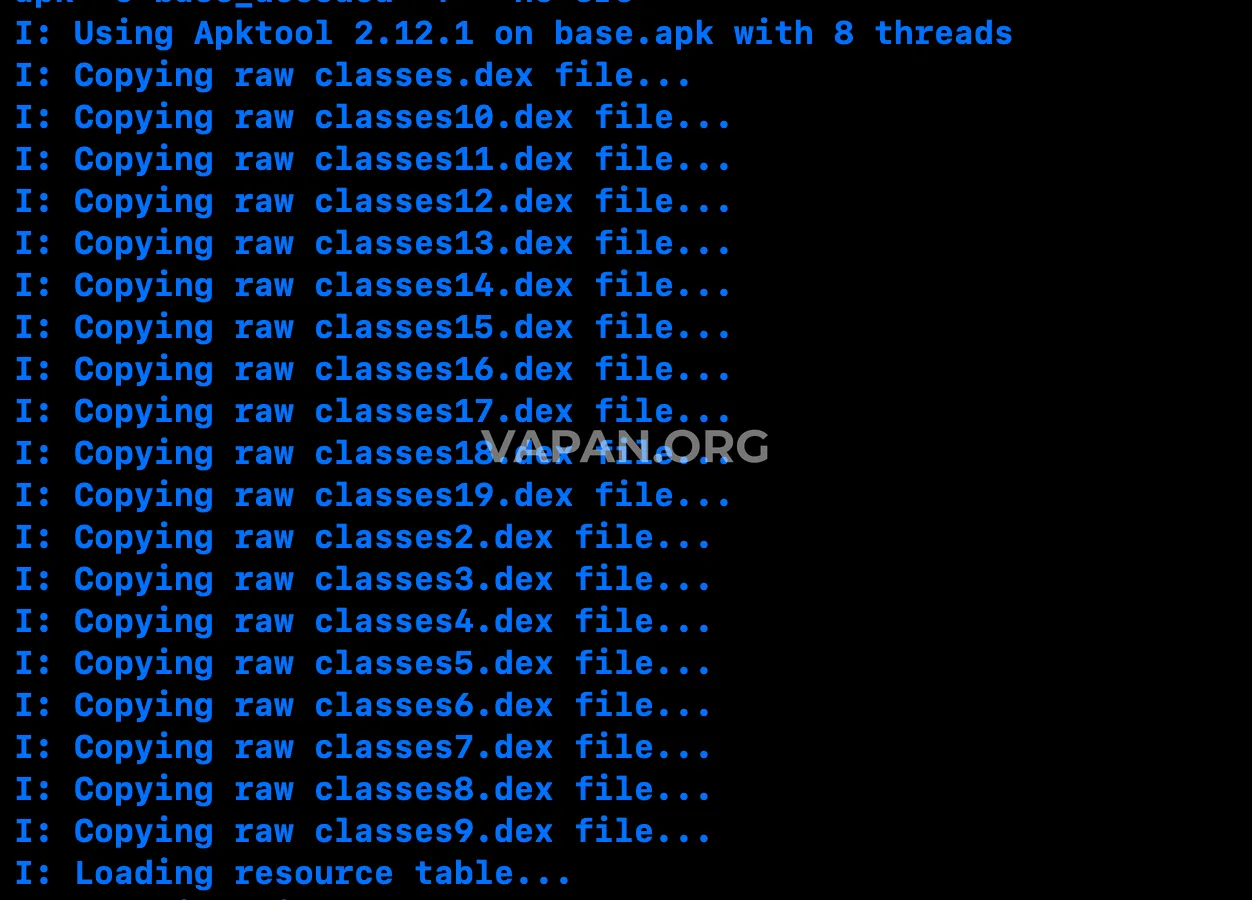 Декодування за допомогою Apktool Декодування APK